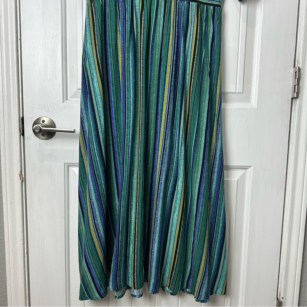 BloomChic Striped Maxi Dress in Green and Blue - Picture 7 of 8